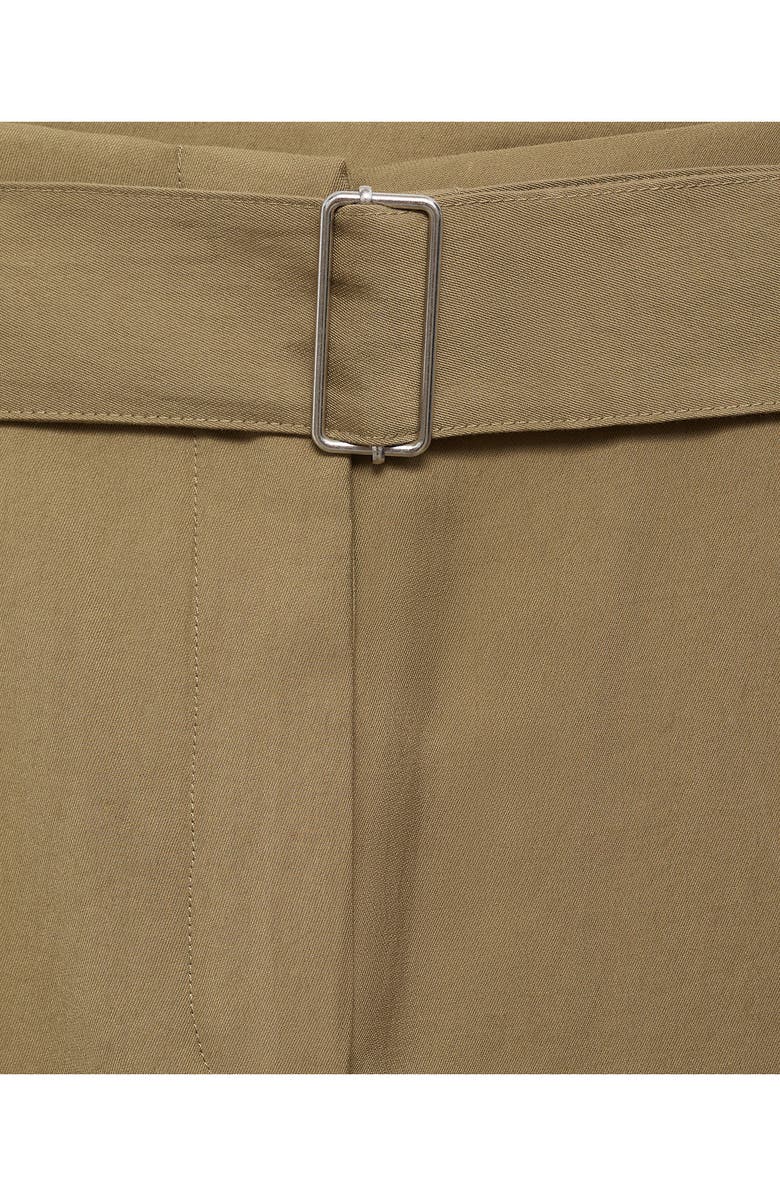 MANGO Paperbag Waist Pants, Alternate, color, Olive Green