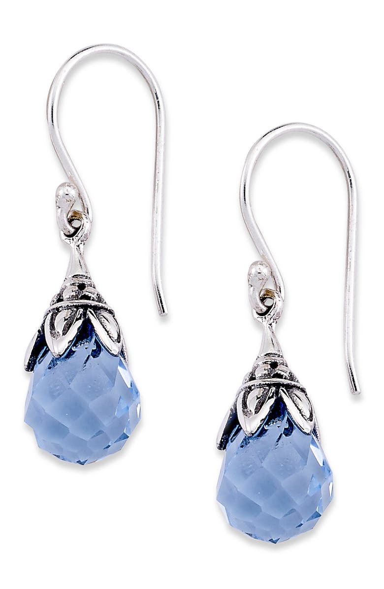SAMUEL B. Sterling Silver Briolette Blue Quartz Drop Earrings, Main, color, 