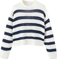 MANGO TEEN Stripe Open Stitch Sweater