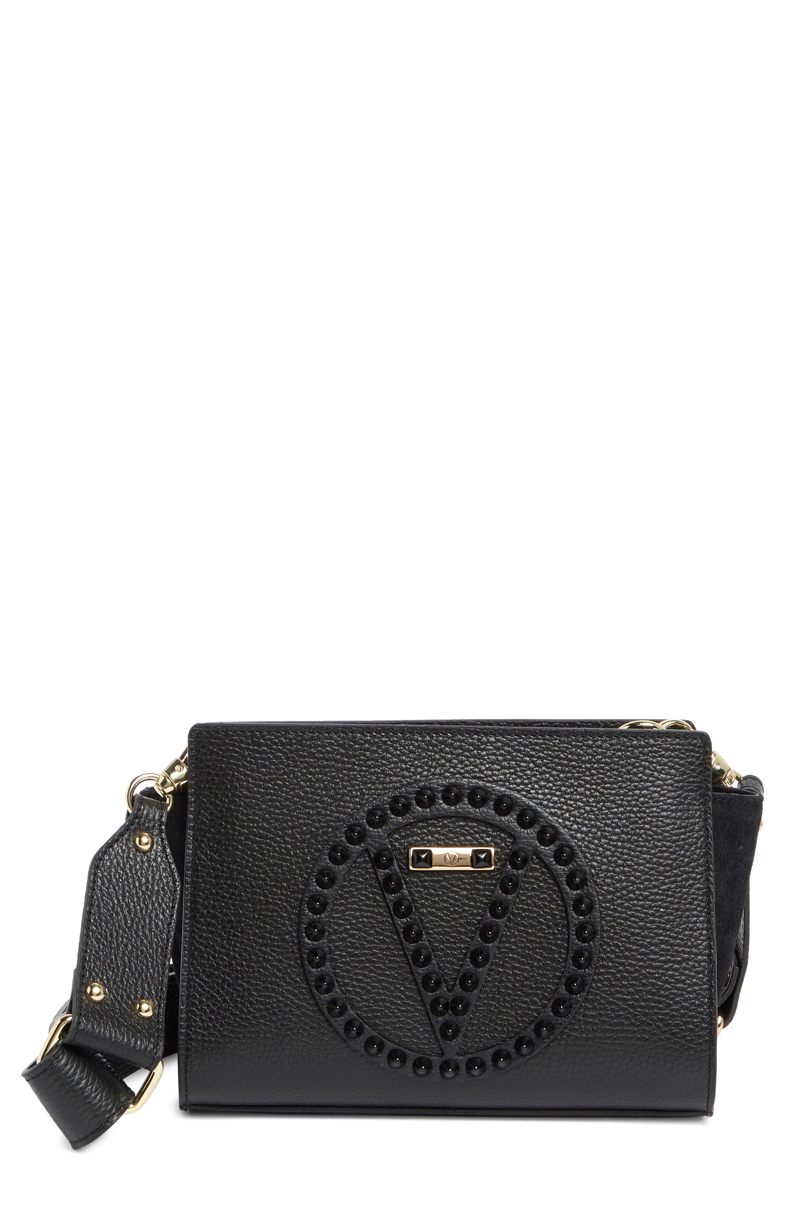 VALENTINO BY MARIO VALENTINO Kiki Rockstud Leather Crossbody Bag, Main, color, 