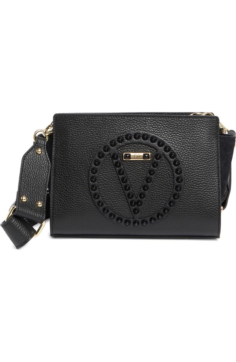 VALENTINO BY MARIO VALENTINO Kiki Rockstud Leather Crossbody Bag, Main, color,
