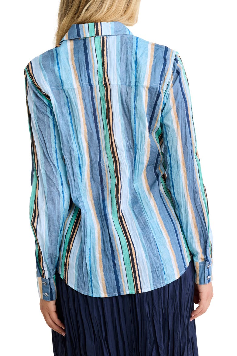 Stripe Cotton Button-Up Shirt, Alternate, color, BLUE MULTI