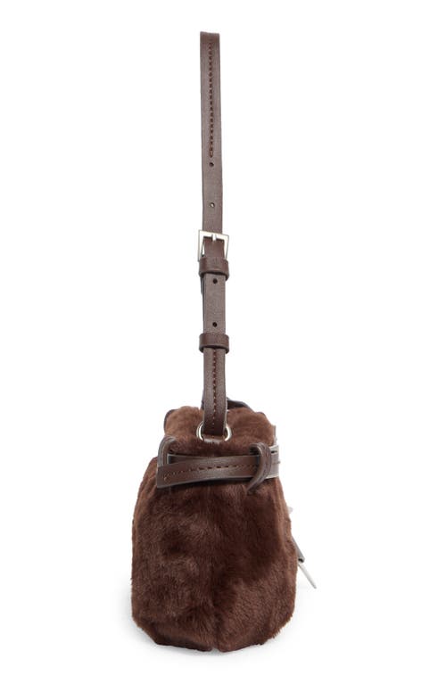 Steve Madden Storm Faux Fur Shoulder Bag In Brown