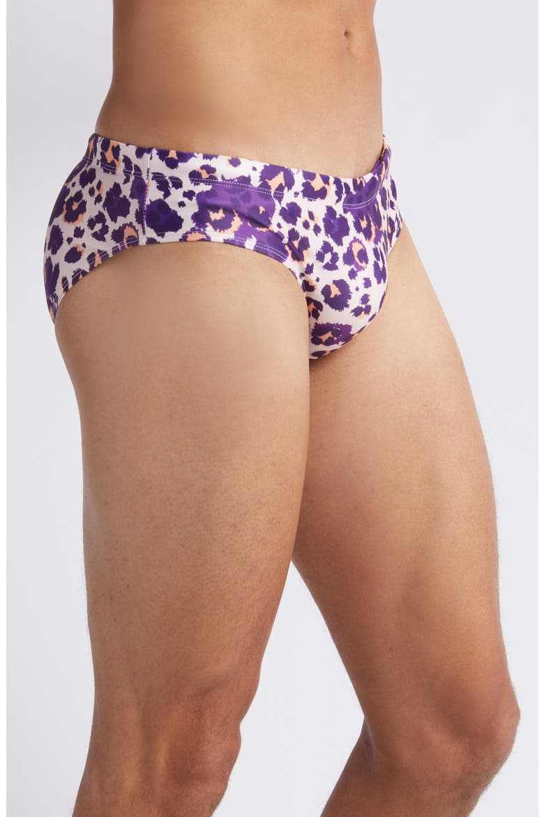 Cheetah Swim Briefs, Alternate, color, PURPLE MULTI