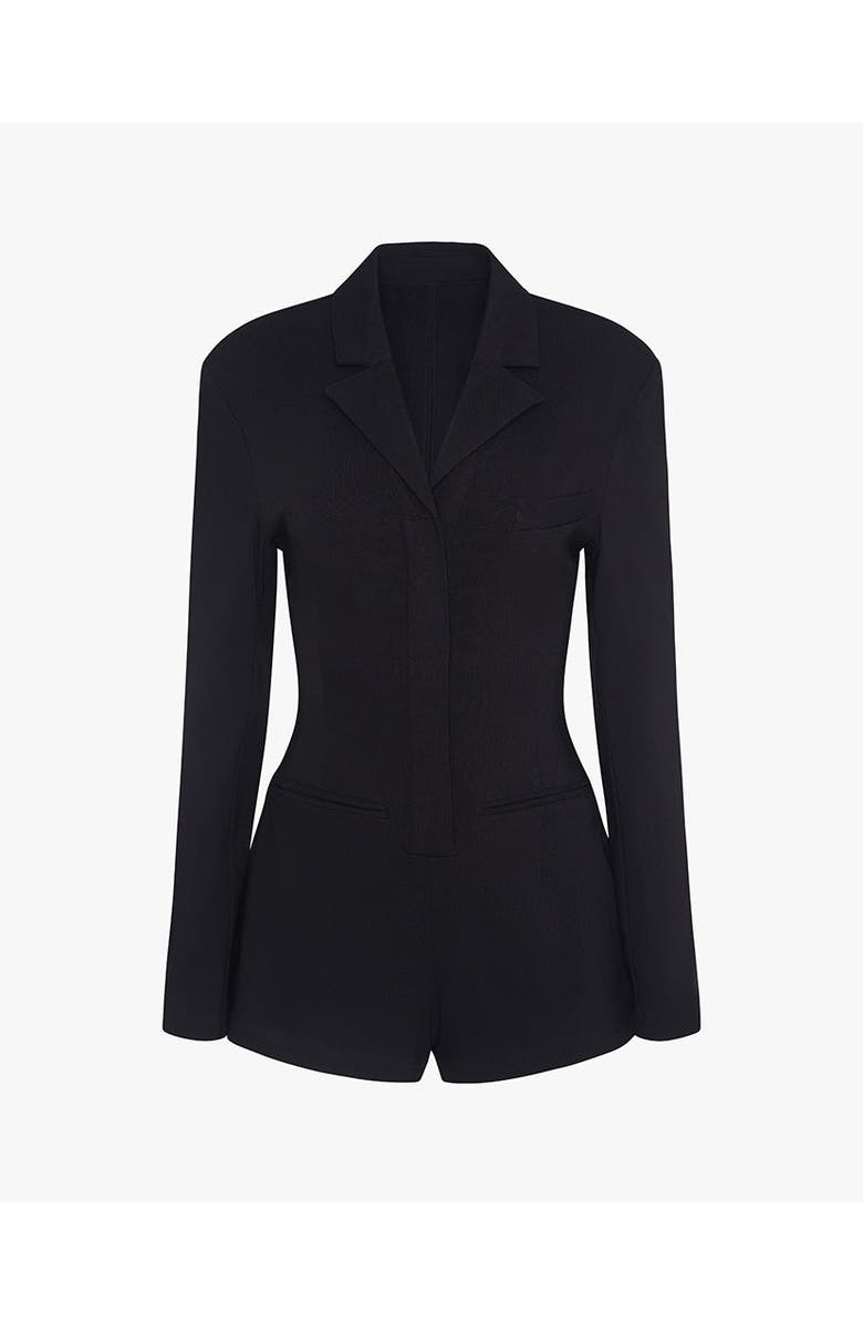 WeWoreWhat Cinched Waist Blazer Romper, Alternate, color, Black