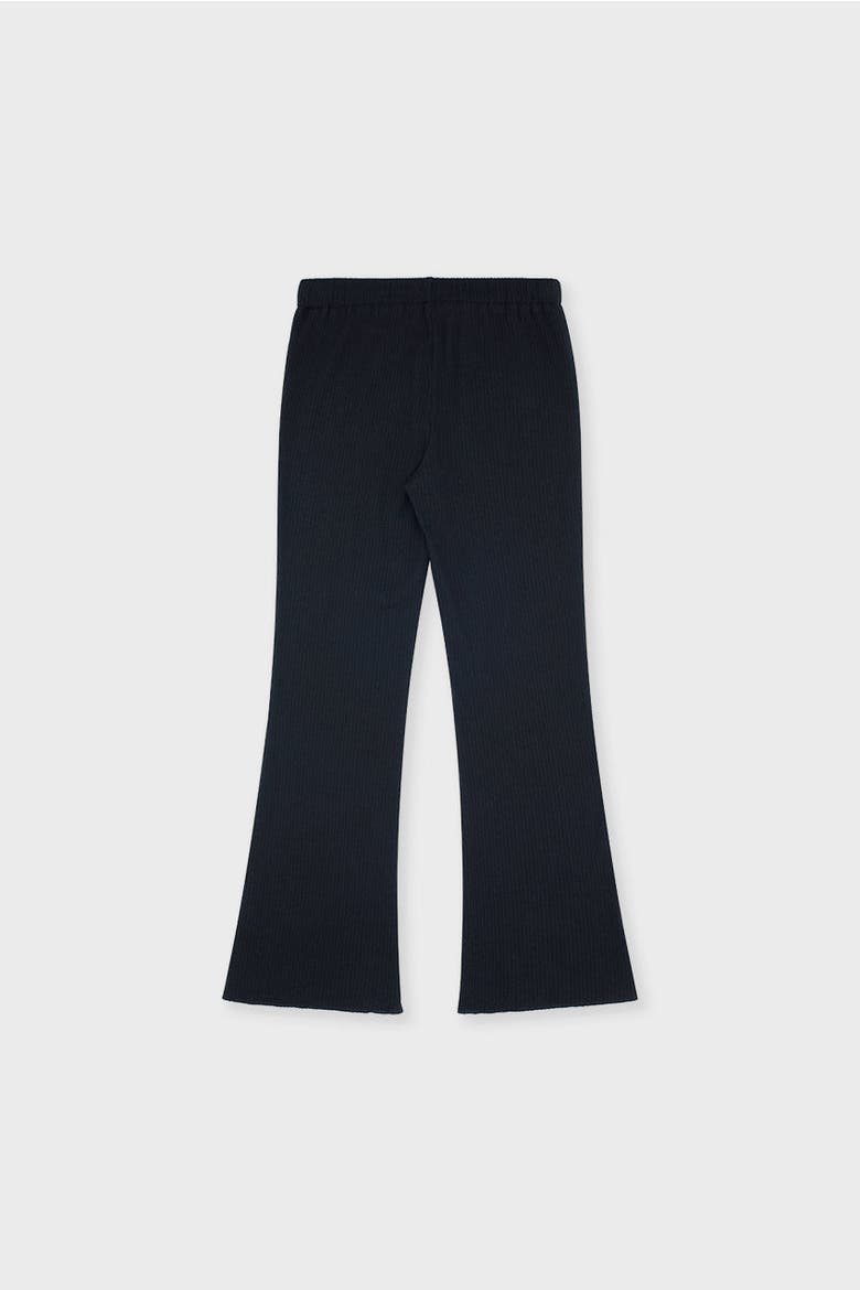 Organic Cotton Slim Flare Ribbed Pant, Alternate, color, Black
