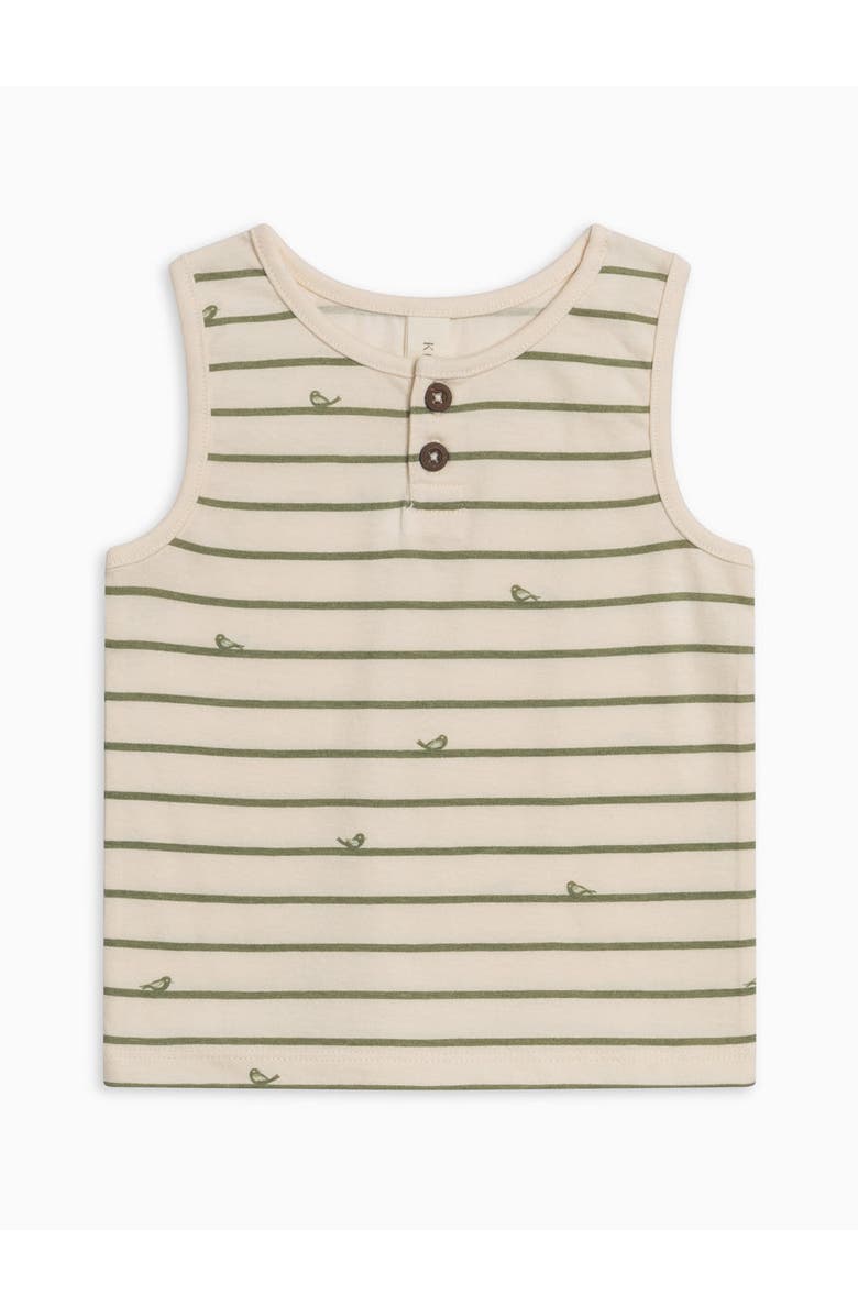 KENDI by Colored Organics Organic Niko Henley Tank, Main, color, Bird Stripe/Fern