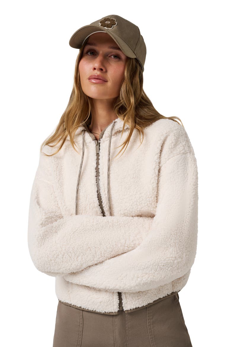 Huddle Full Zip Fleece Hoodie, Alternate, color, EGGNOG