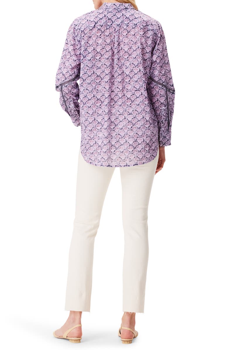 NIC+ZOE Falling Fans Cotton Button-Up Shirt, Alternate, color,
