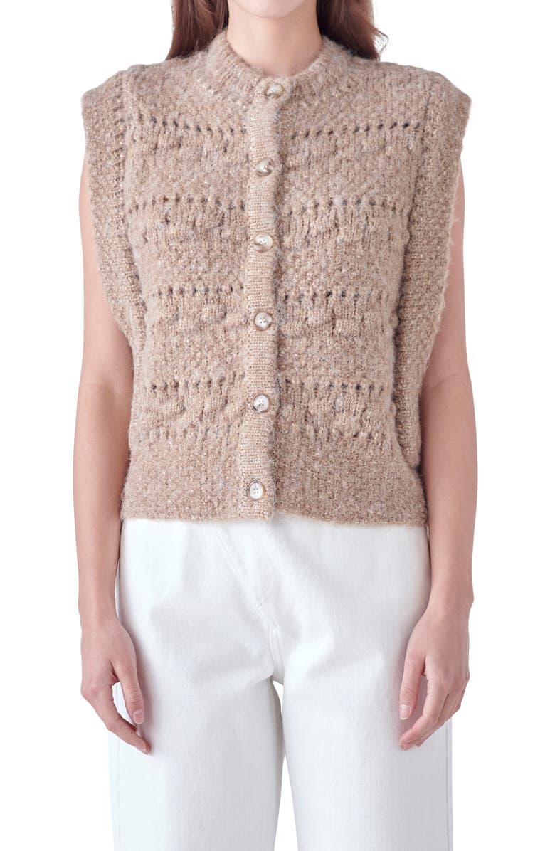 English Factory Textured Sweater Vest, Alternate, color, 