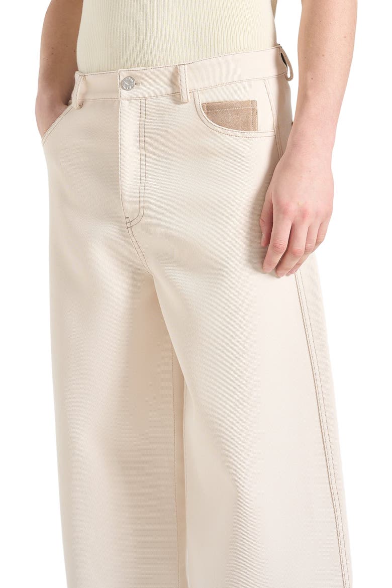Lazare Wide Leg Twill Jeans, Alternate, color, Cream