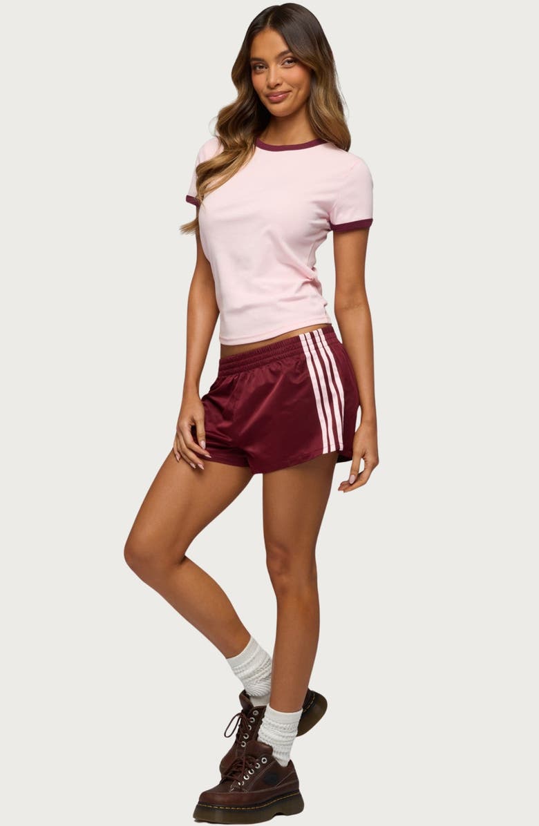 EDIKTED Zeke Contrast Trim T-Shirt, Alternate, color, Pink