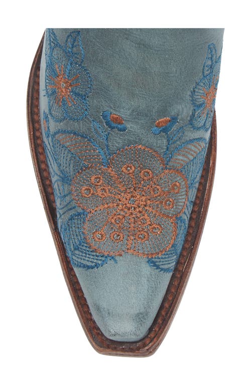 G Circle G Flower Embroidery Western Boot In Blue