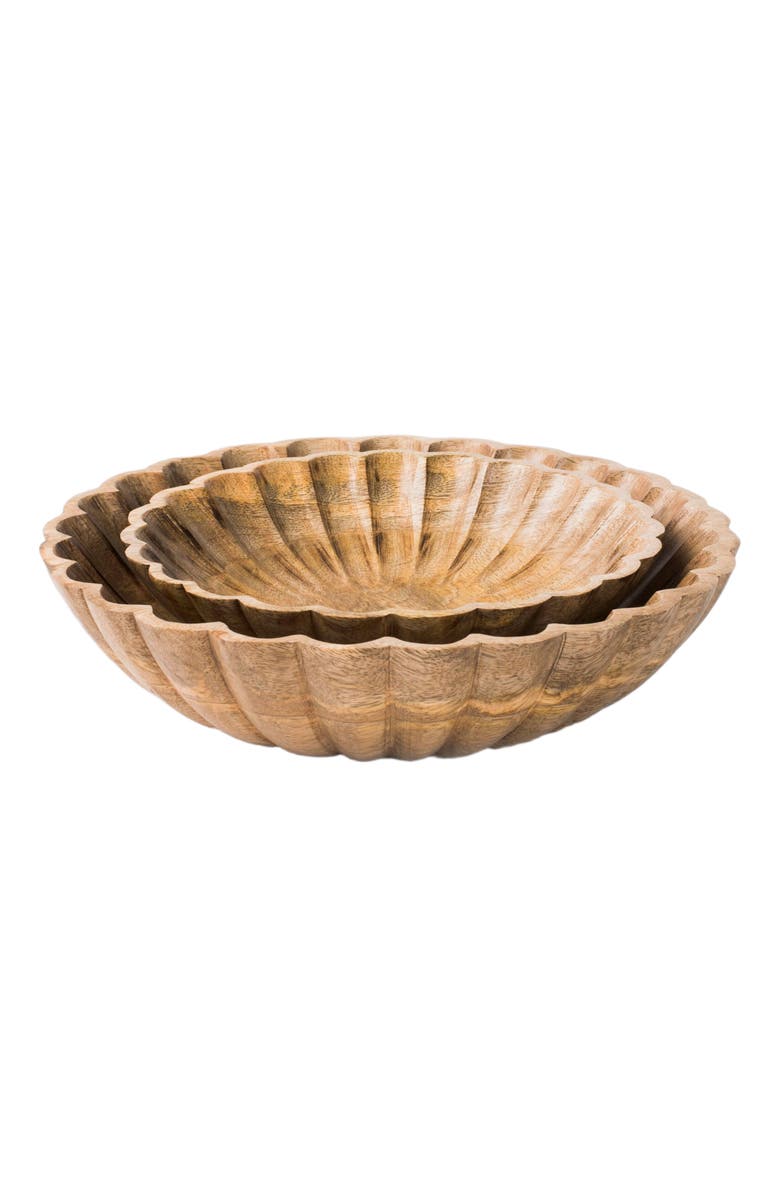 Mela Artisans Scallop Serenity Bowls - Natural, Main, color, Beige Brown