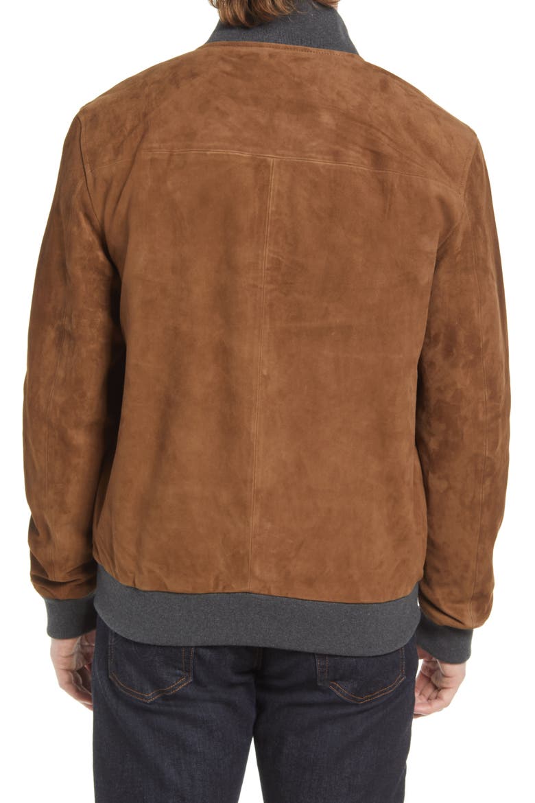 Suede Bomber Jacket, Alternate, color, BROWN SORREL