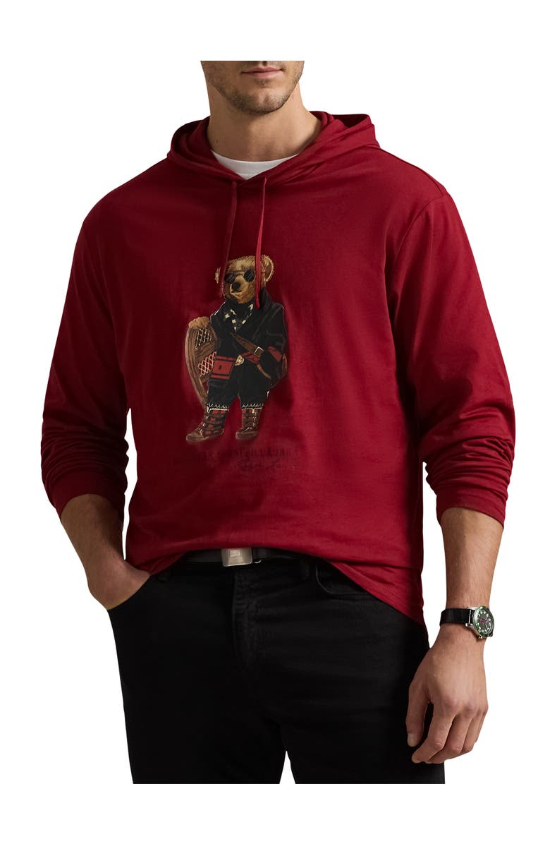 Polo Ralph Lauren Big & Tall Holiday Bear Hoodie, Main, color, Holiday Red