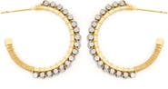 Panacea Hematite Bead Hoop Earrings