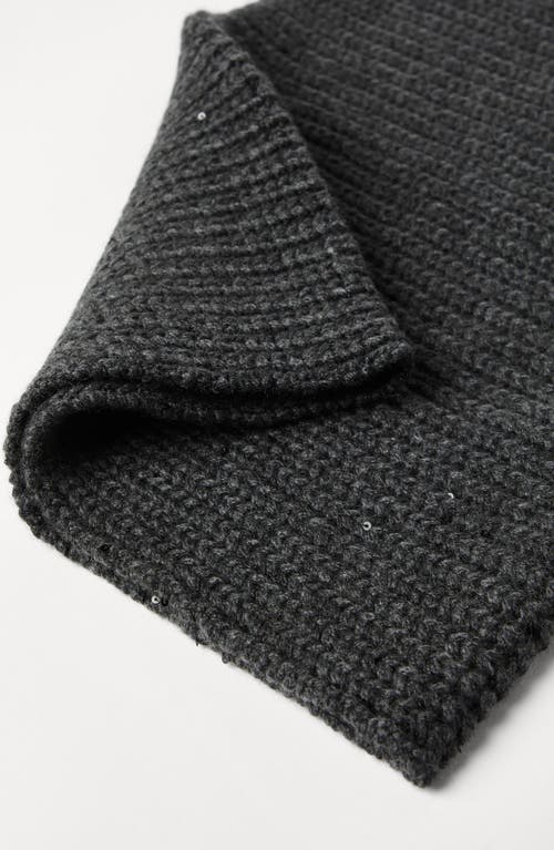 Shop Brunello Cucinelli Dazzling Neck Warmer In Lignite Grey