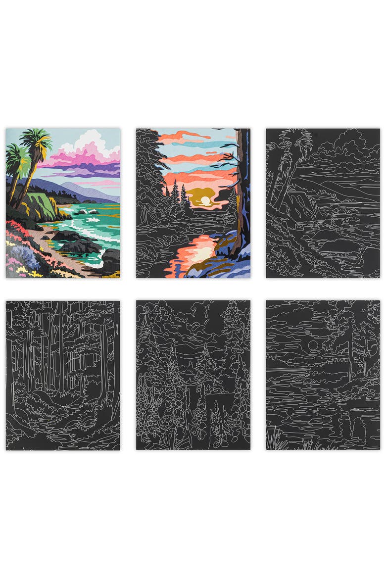 Scratch Art Paper Pad, Seasonal Landscapes, Alternate, color, Multicolored