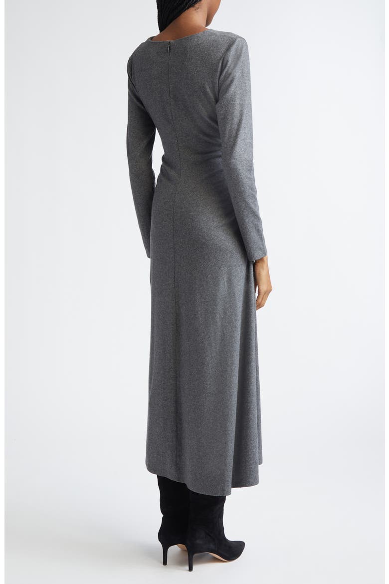 Theodora Ruched Long Sleeve Midi Dress, Alternate, color, MEDIUM HEATHER GREY