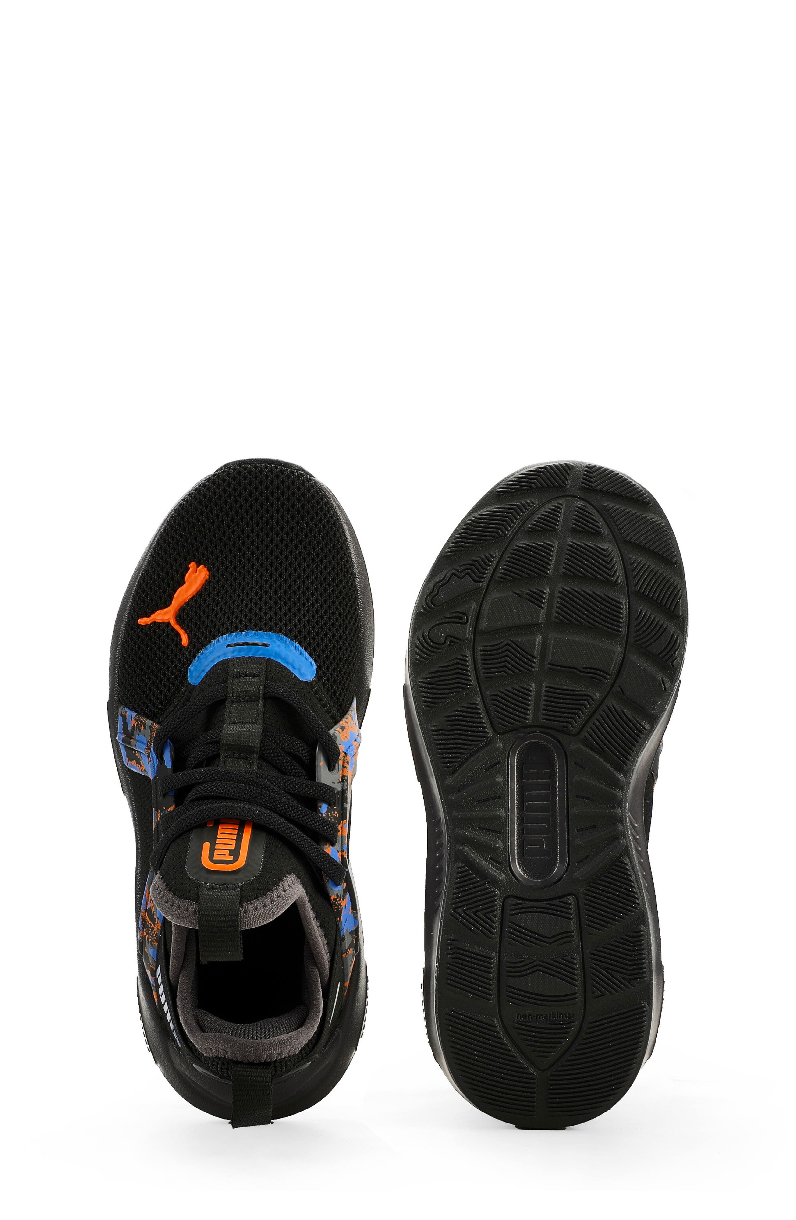 PUMA Kids' Softride Enzo 5 Sneaker, Alternate, color, Puma Black/ Orange/ Blue