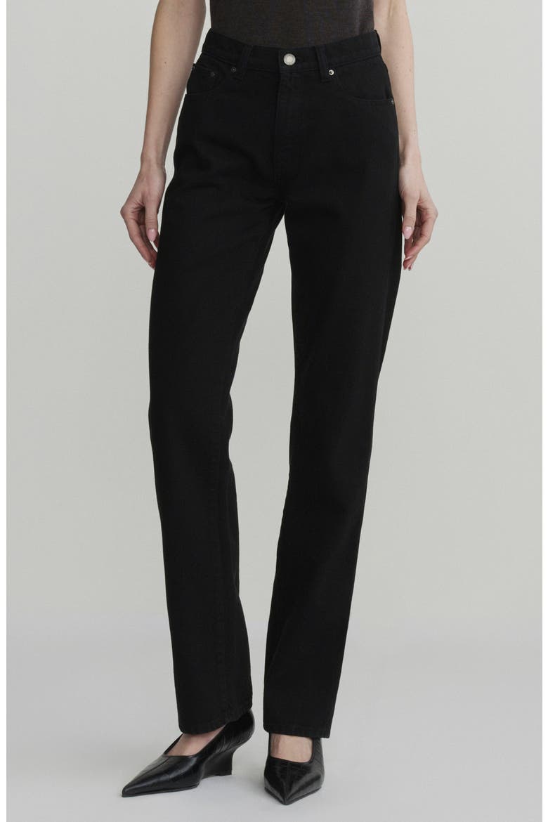 Cate Classic Straight HIGHLUXE™ Jeans, Main, color, BLACK