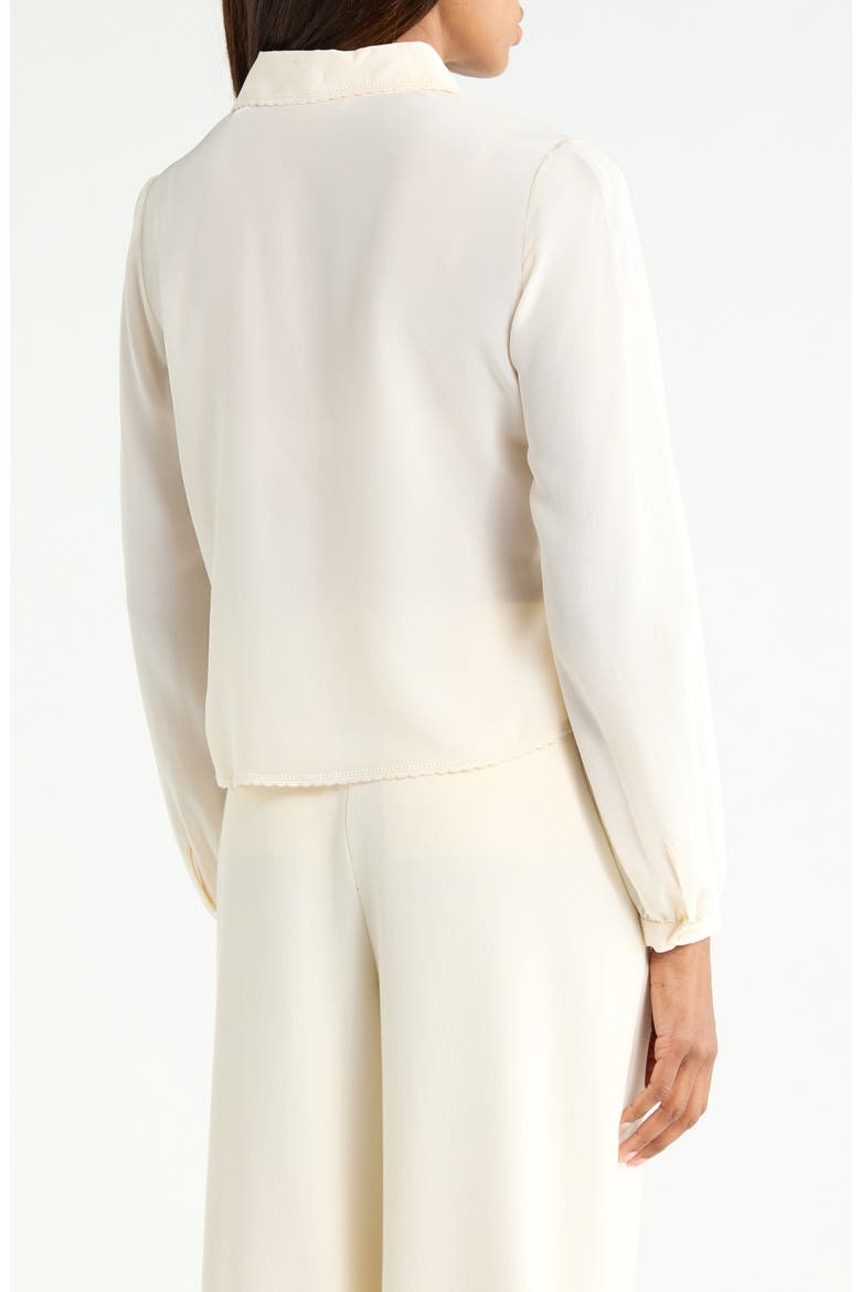 Prim Silk Button-Up Shirt, Alternate, color, CREAM