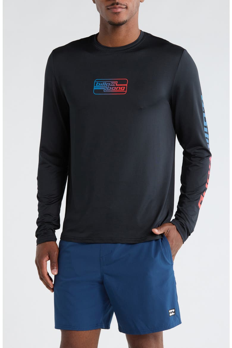 Wipeout Long Sleeve Rashguard, Main, color, BLACK