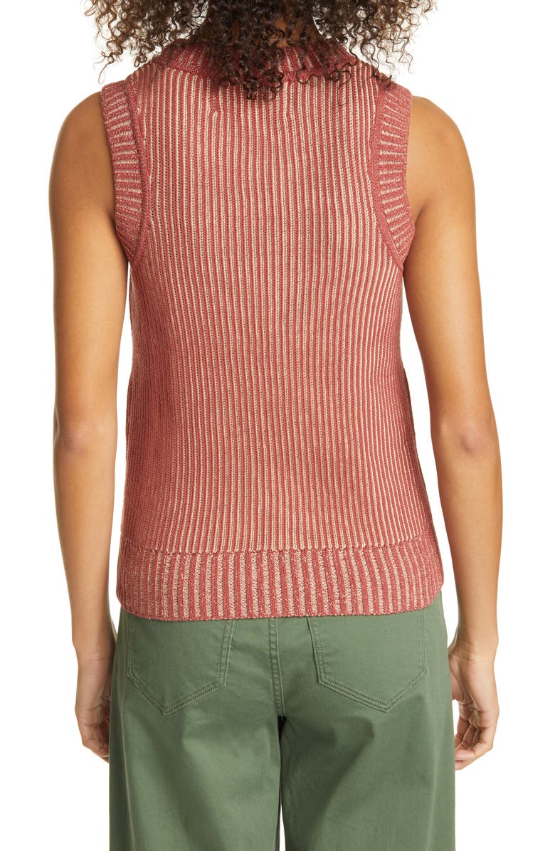 Nicole Miller Plaited Ribbed Sleeveless Sweater, Alternate, color,