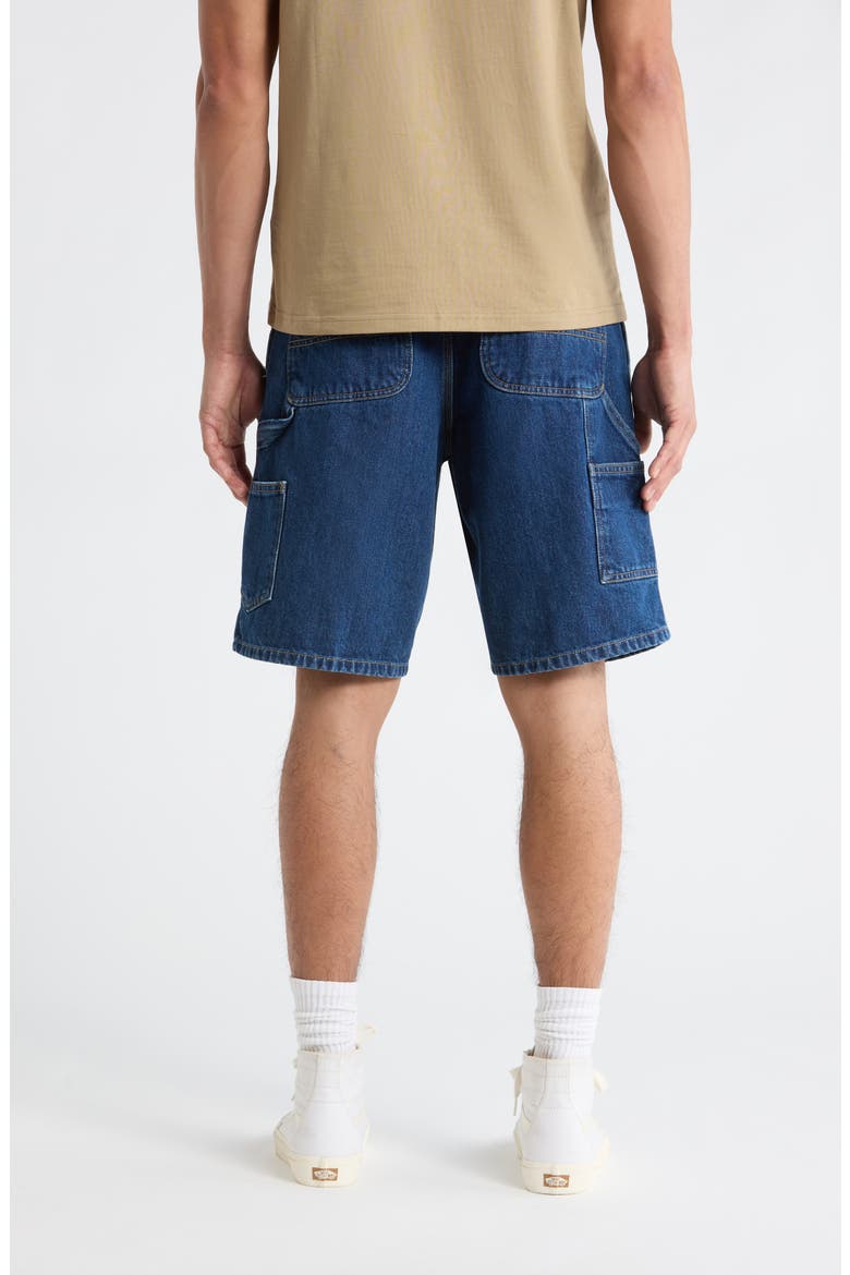 Single Knee Loose Fit Denim Shorts, Alternate, color, BLUE (STONE WASHED)