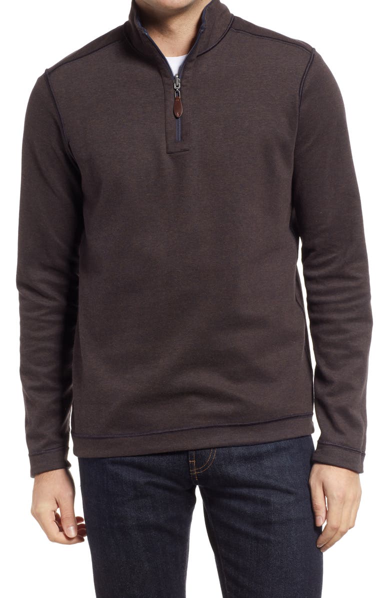Johnston & Murphy Reversible Quarter Zip Pullover, Alternate, color, 