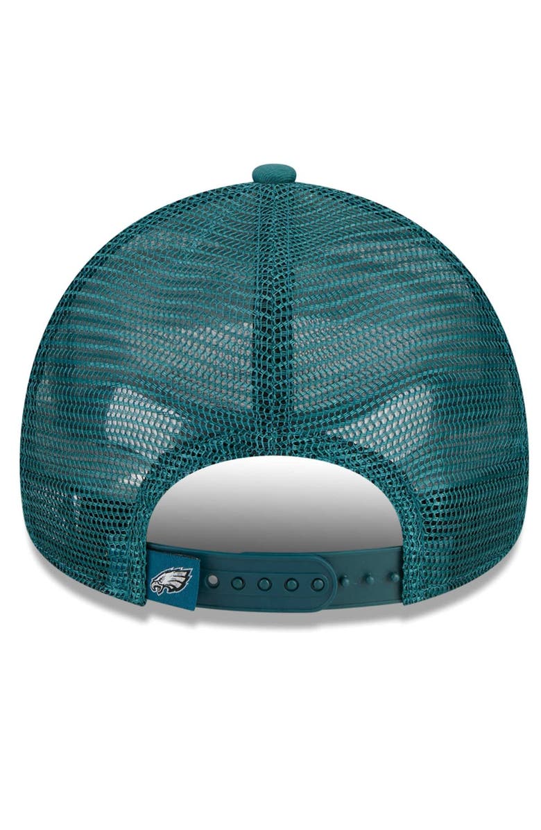 New Era Men's New Era Midnight Green Philadelphia Eagles Caliber Trucker 9FORTY Adjustable Hat, Alternate, color, Green