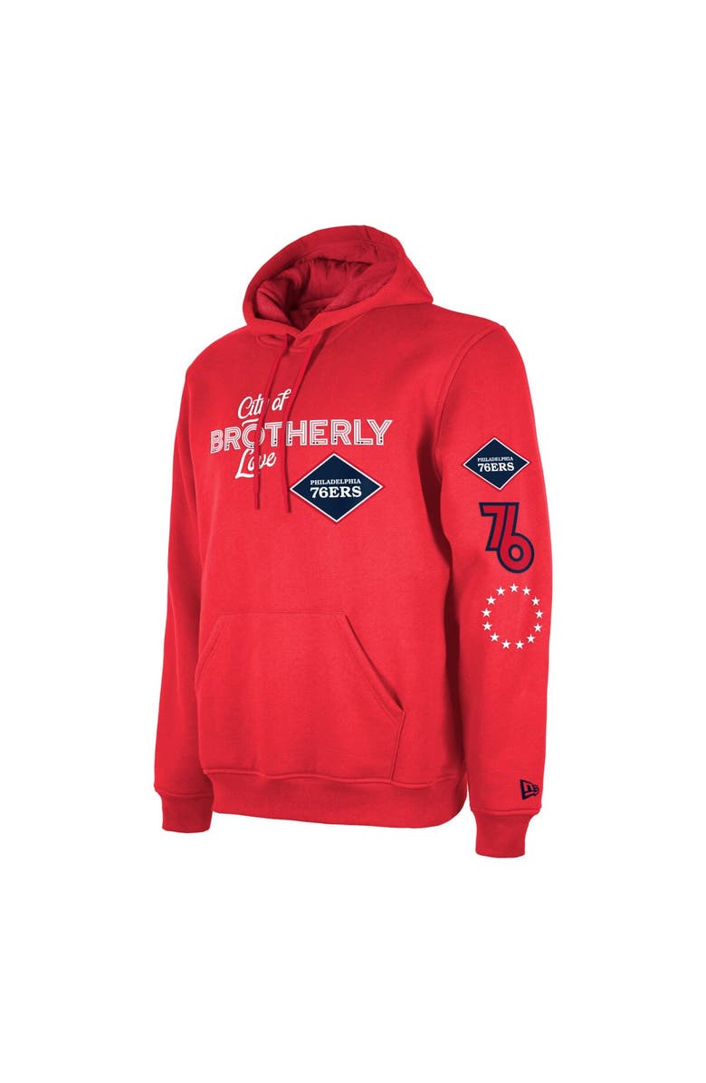 New Era Men's New Era Red Philadelphia 76ers Big & Tall 2023/24 City Edition Jersey Pullover Hoodie, Alternate, color,