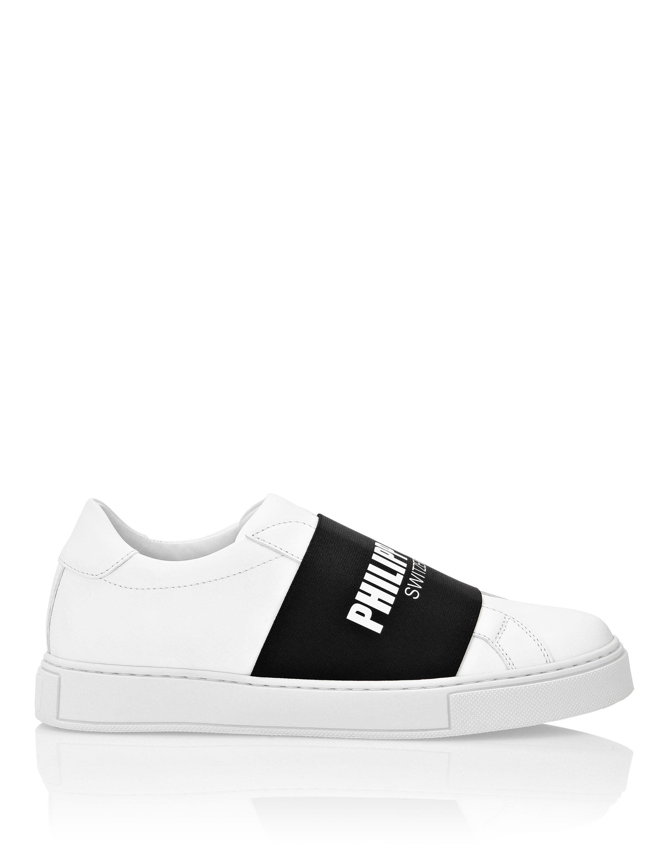 Leather Lo-Top Sneakers Philipp Plein Tm Women, Alternate, color, white
