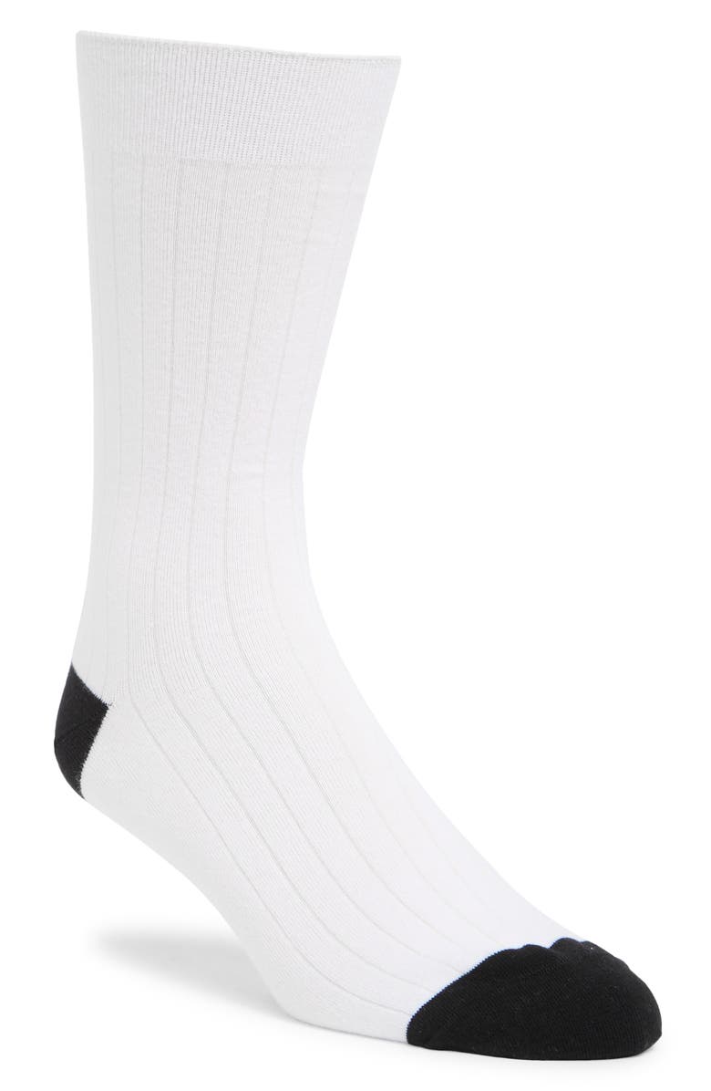 Nordstrom Ribbed Cotton Blend Crew Socks, Alternate, color, 