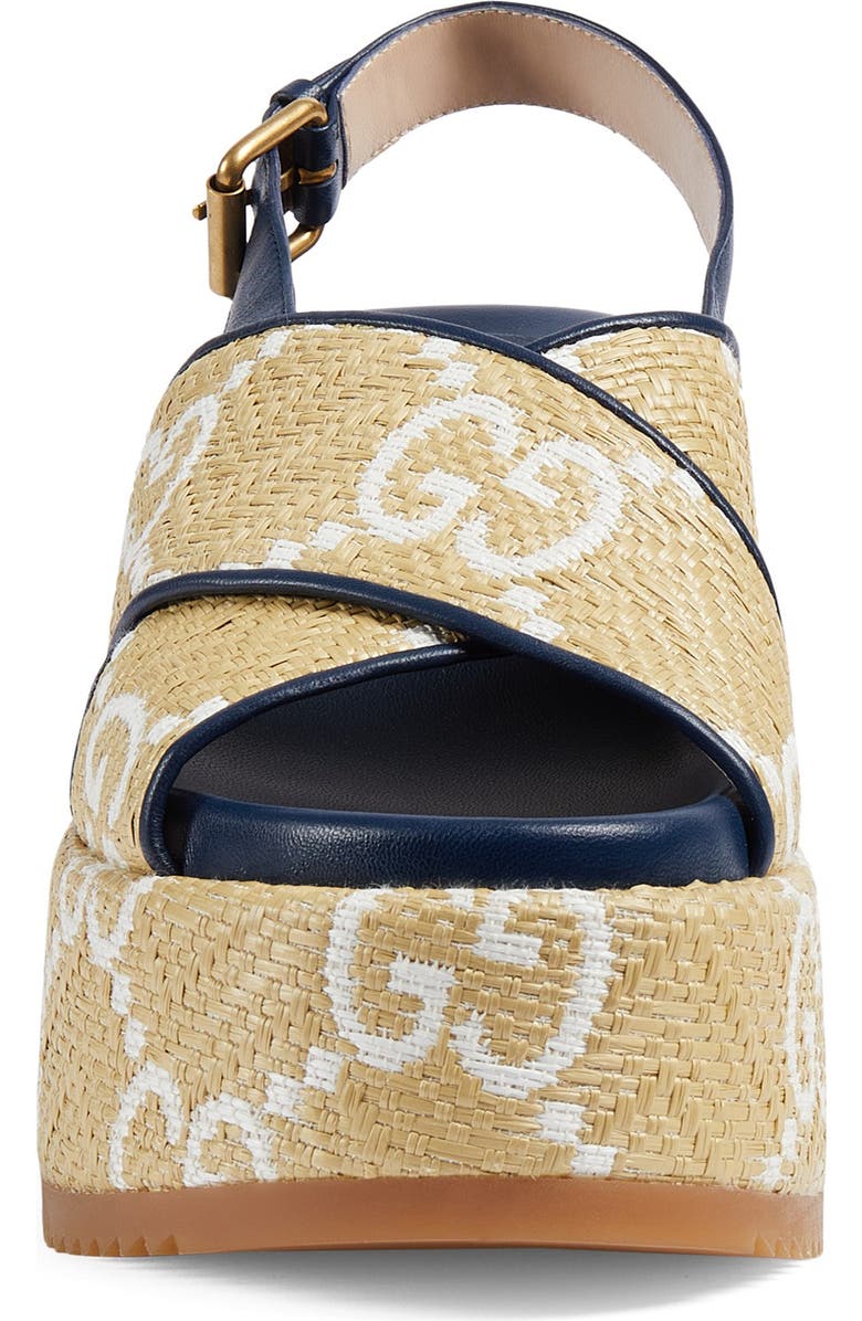 Gucci Angelina GG Logo Platform Wedge Sandal, Alternate, color,