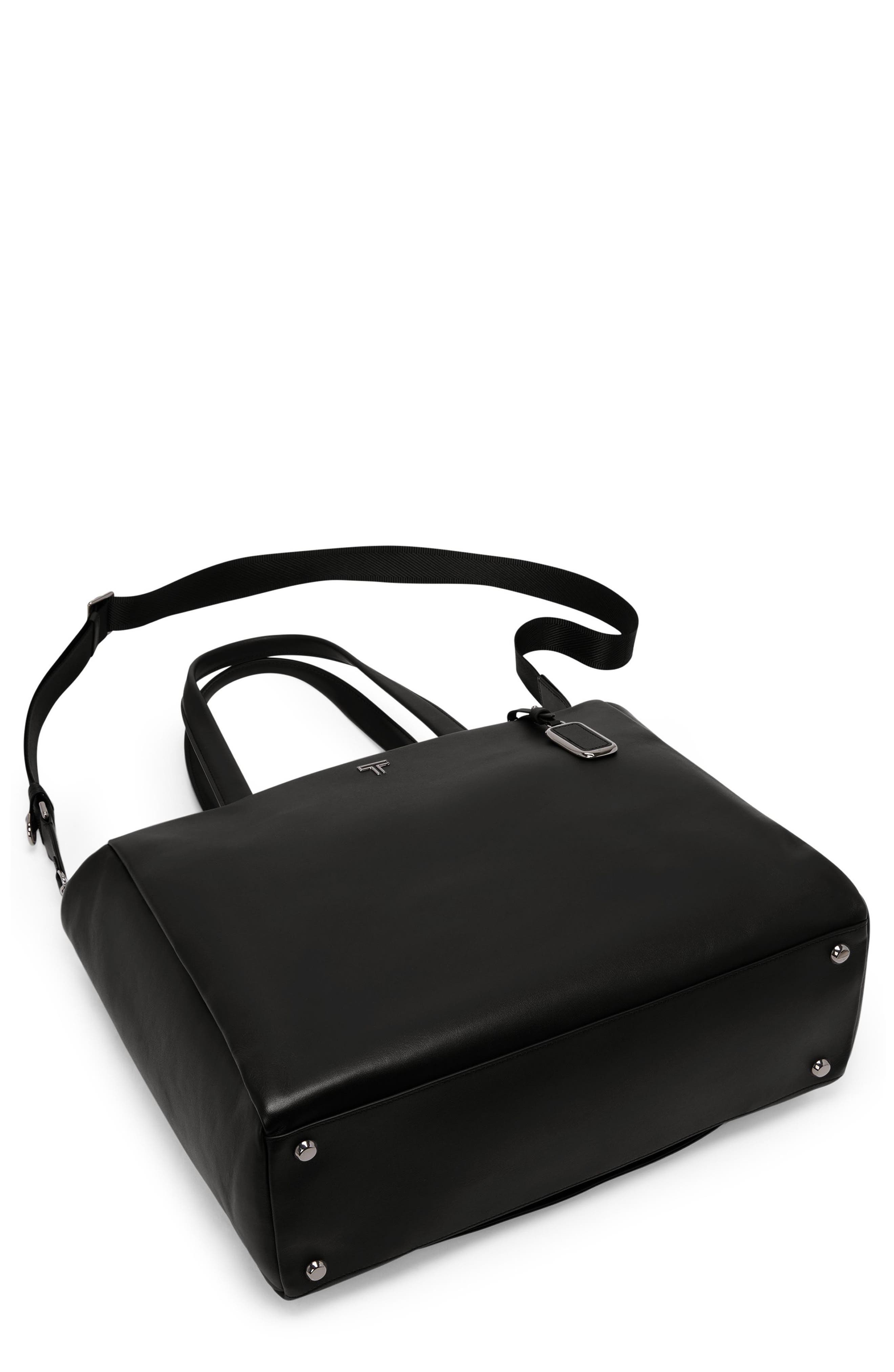 TUMI Large Vail Leather Tote, Alternate, color, Black/ Gunmetal