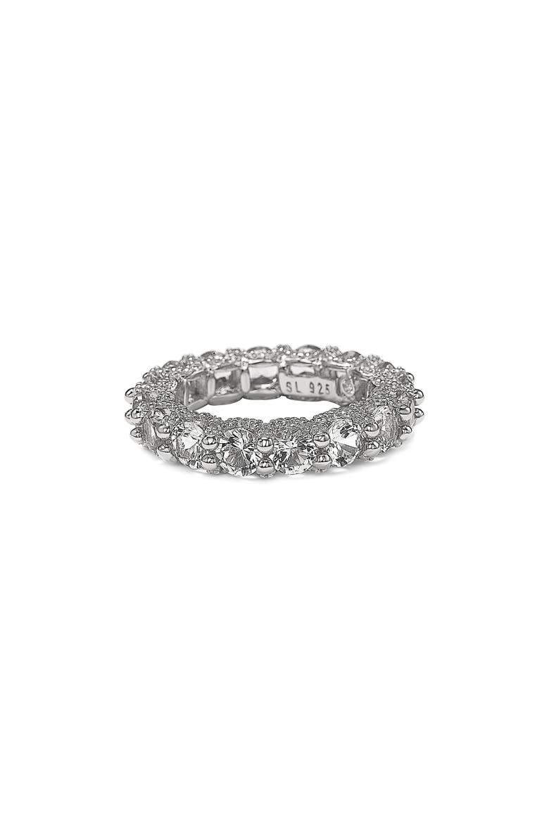 Cubic Zirconia Stacking Ring, Alternate, color, SILVER