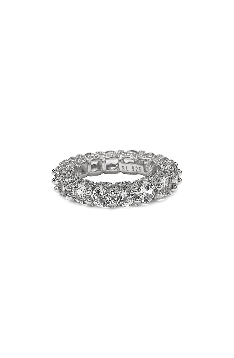 SUZY LEVIAN Cubic Zirconia Stacking Ring, Alternate, color, Silver