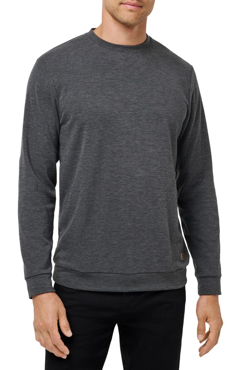 TravisMathew Cloud Long Sleeve T-Shirt, Main, color, Heather Black