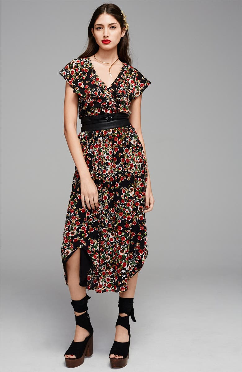 WAYF Floral Midi Dress, Alternate, color, 