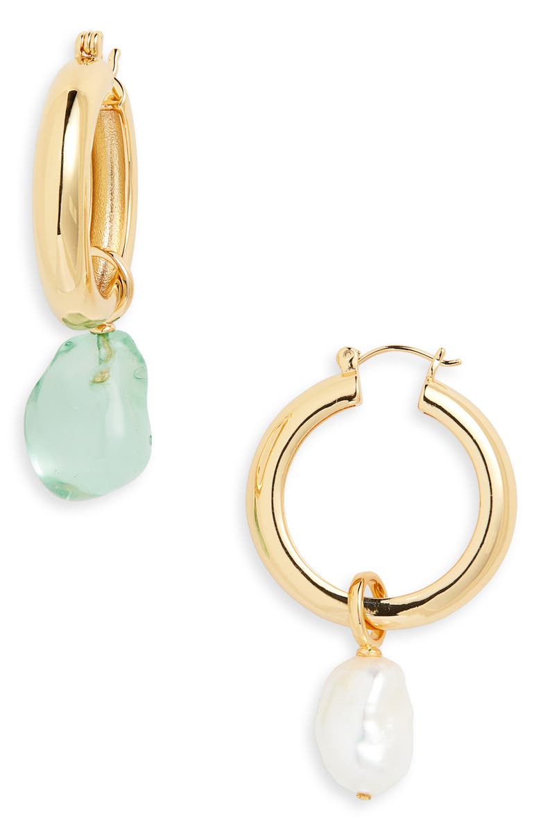 Lizzie Fortunato Island Mismatched Hoop Earrings, Main, color,