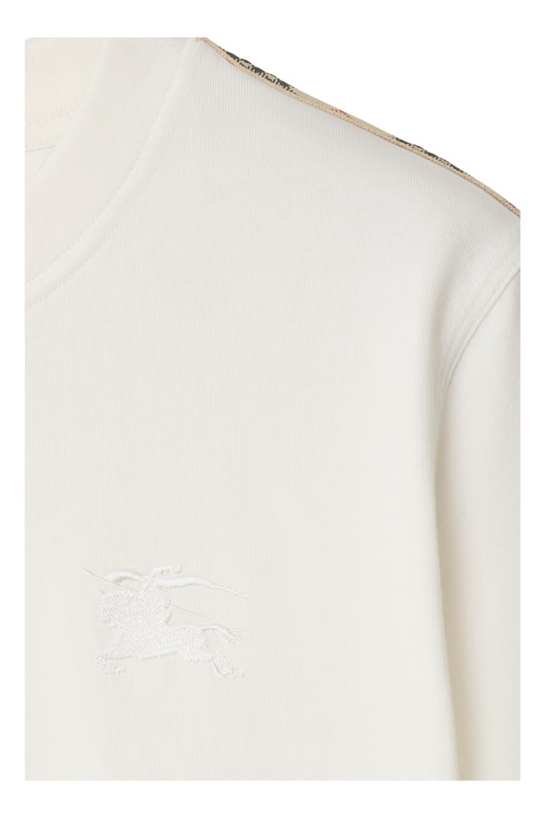 Check Trim Cotton T-shirt, Alternate, color, Chalk white