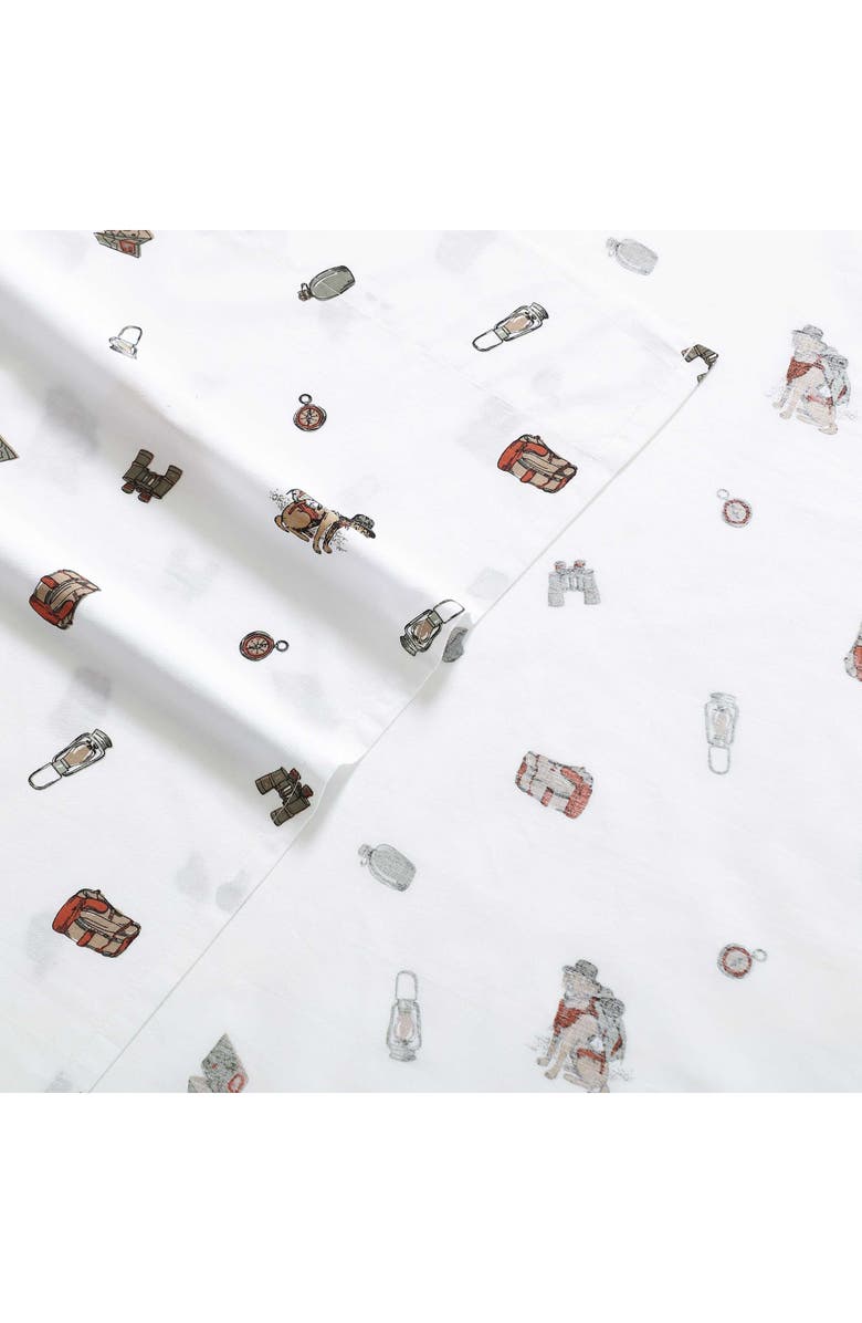 Eddie Bauer Buddy Camping 200 Thread Count Cotton Percale Full Sheet Set, Alternate, color, White