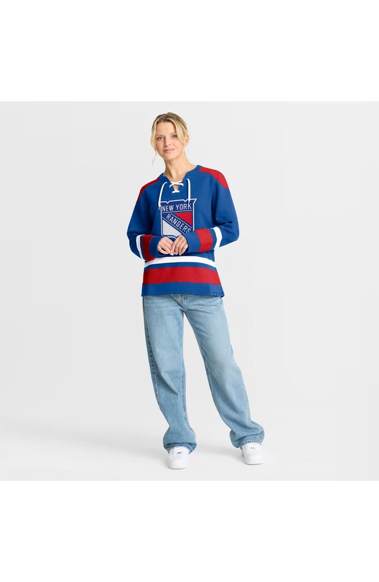FANATICS Women's Fanatics Blue New York Rangers Icing Long Sleeve Lace Up Sweatshirt, Alternate, color, Blue