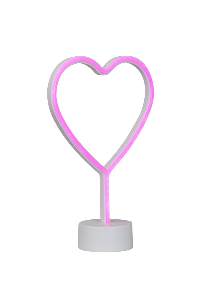 Northlight LED Heart Neon Table Light- 11.5" - Pink, Alternate, color, Pink