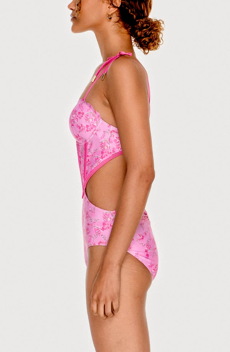 Jessie Zhao New York Pink Bloom One-Piece Swimsuit, Alternate, color, Pink