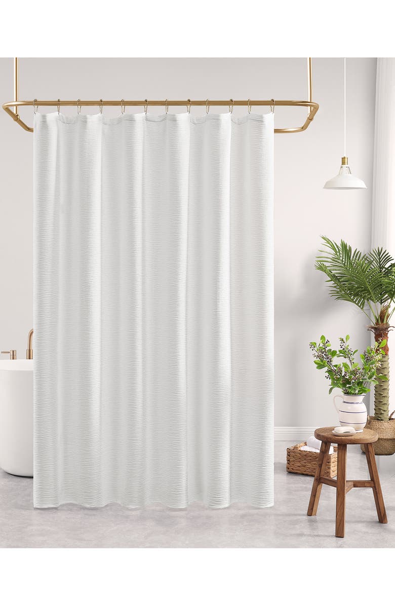 ARTISAN 34 Textured Cotton Shower Curtain, Alternate, color, White