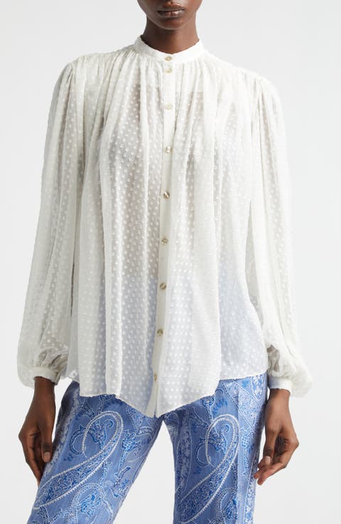 Pleated Silk Blend Shirt