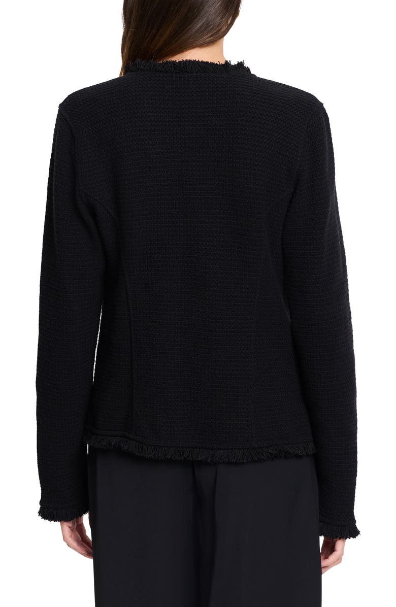 NIC+ZOE Fringe Knit Blazer, Alternate, color, Black Onyx